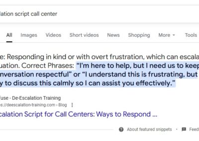 de escalation script call center