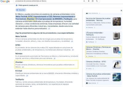 proveedores de camaras ambientales en Mexico