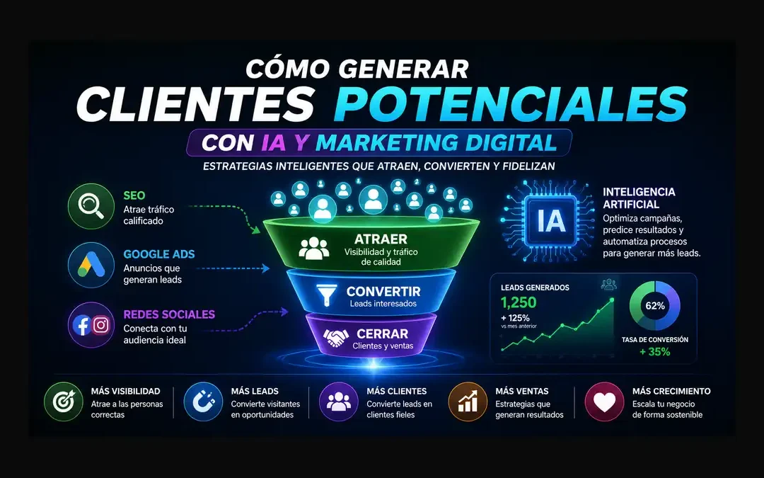 Cómo conseguir clientes potenciales usando IA y marketing digital 2026