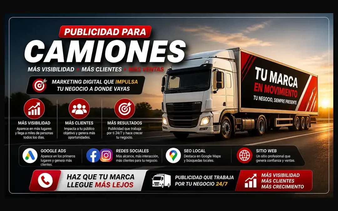 Publicidad para camiones: cómo atraer más clientes con SEO, Google Ads y redes sociales