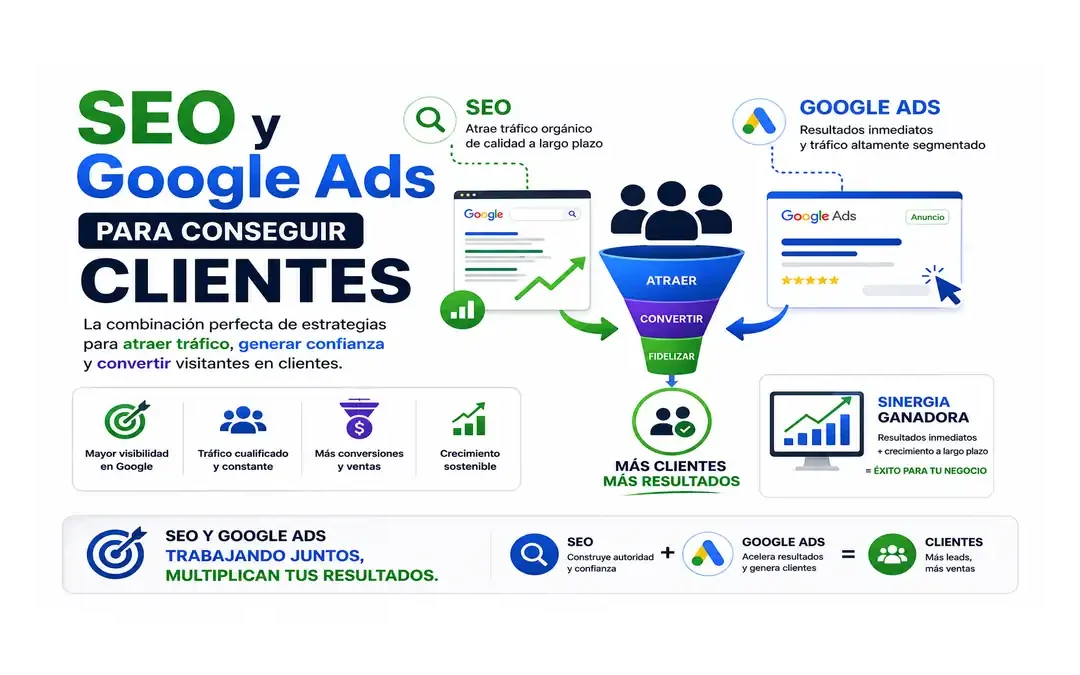 Cómo combinar SEO y Google Ads para conseguir más clientes 2026