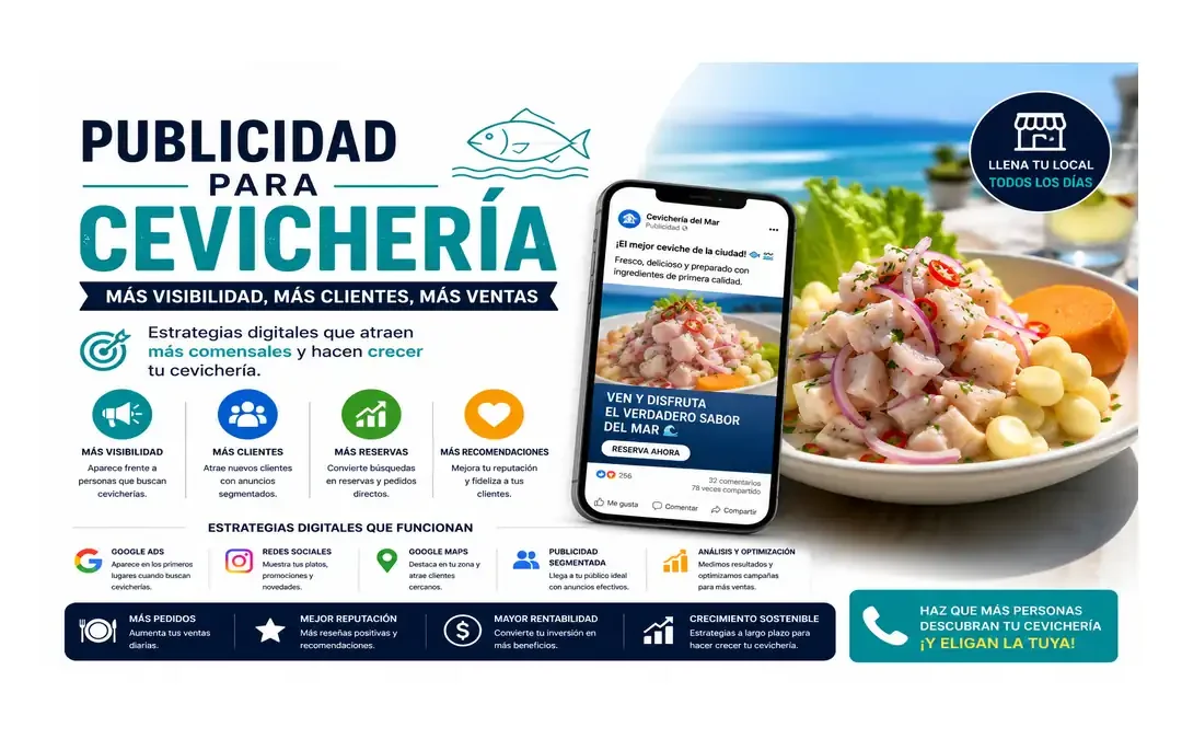 Publicidad para cevichería en Perú