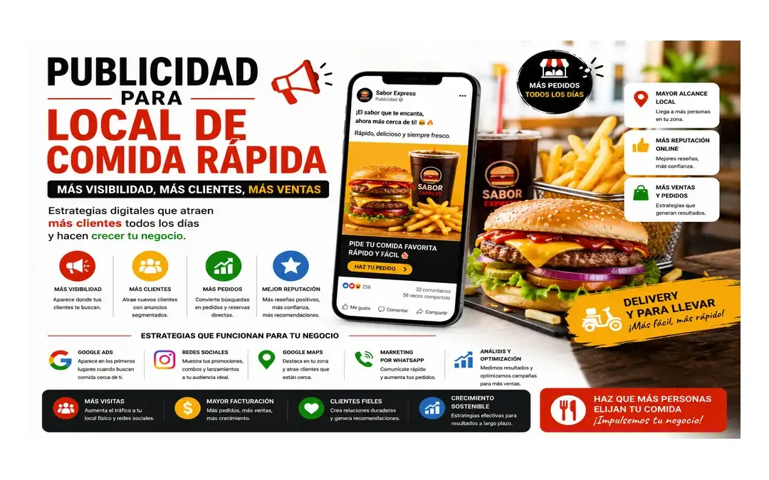 Publicidad para local de comida rápida en Perú