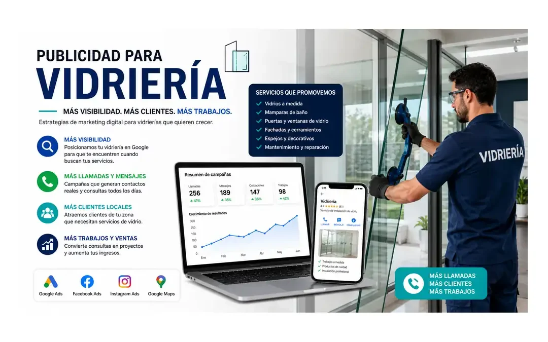 Publicidad para vidrieria en Perú